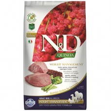 ND Quinoa Weight Management Lamb, Broccoli – пълноценна храна с киноа за кучета в зряла възраст над 1г. за всички породи за контрол на теглото с агнешко и броколи 